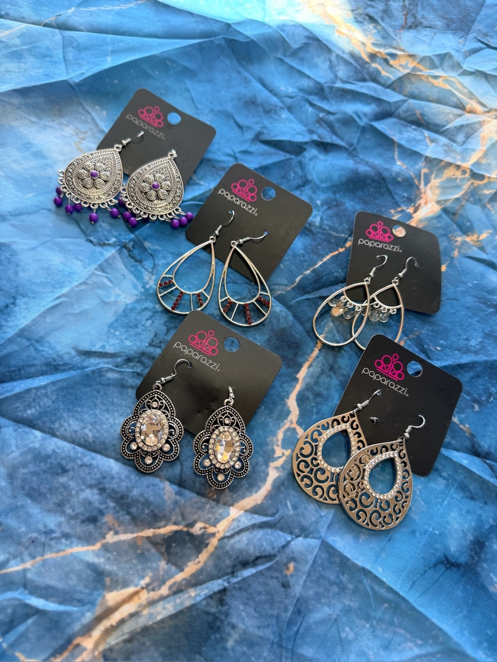 Lot of 5 earrings Paparazzi NWT! Oval !